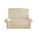 Ver imagem 1 de Kit Dubaí Cabeceira de Cama Box Casal e Recamier Baú Solteiro 90 Cm Suede Porcelana Eli Móveis