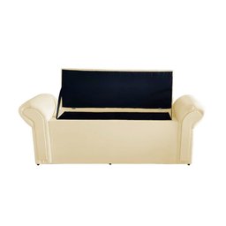Kit Dubaí Cabeceira de Cama Box Casal e Recamier Baú Solteiro 90 Cm Suede Porcelana Eli Móveis - 2