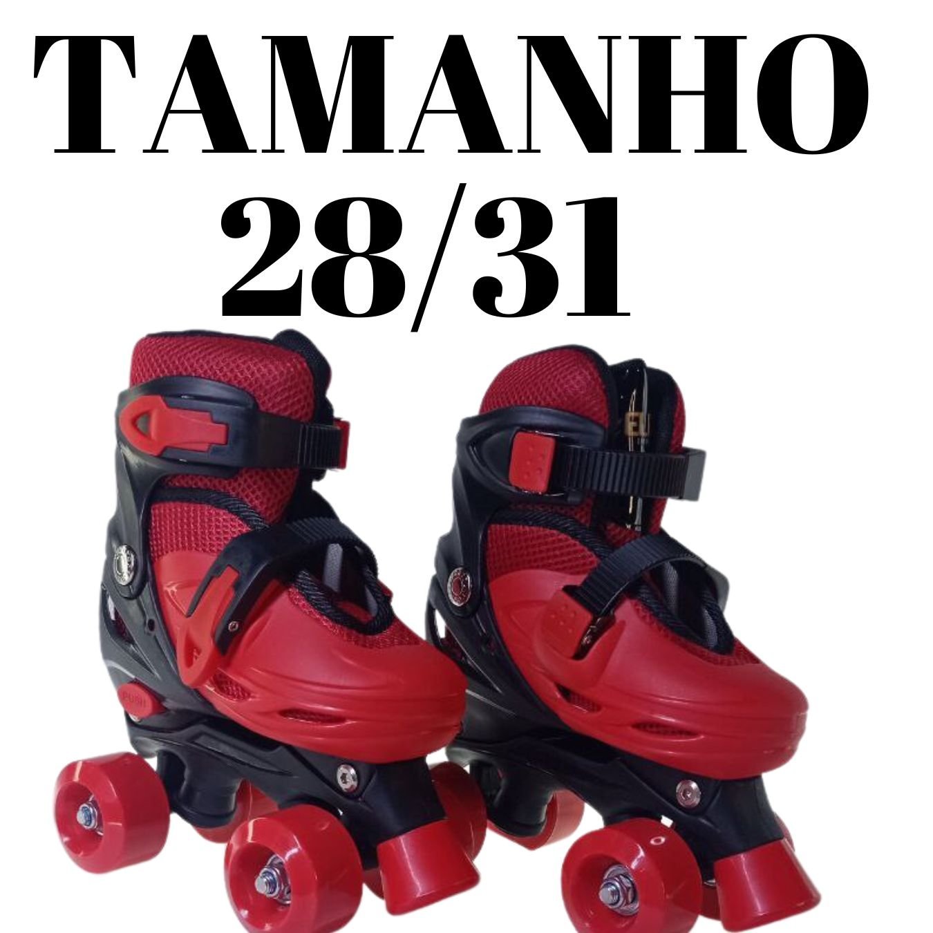 Patins de 4 Rodas Vermelho Elite Tamanho:28/31 - 3