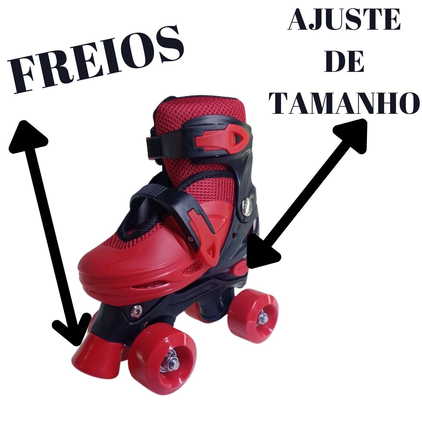 Patins de 4 Rodas Vermelho Elite Tamanho:28/31 - 2