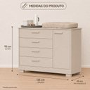 Ver imagem 4 de Quarto Completo Danny para Bebê 100% MDF com Cômoda Sapateira e Berço 2 em 1