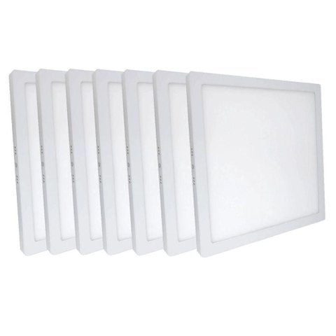 Kit 7 Plafon Painel LED Luminária Downlight 25W Sobrepor