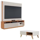 Ver imagem 1 de Estante Home Theater Jordão Off White Freijó com Mesa de Centro Jeri Off White Freijó - Colibri