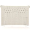 Ver imagem 3 de Cabeceira Cama Box Casal 140cm Estofada Meora P05 Linho Creme