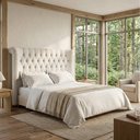 Ver imagem 4 de Cabeceira Cama Box Casal 140cm Estofada Meora P05 Linho Creme