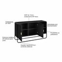 Ver imagem 5 de Buffet Aparador Sala Orgânico 135cm 2 Portas e Pés em Metal Cor:nero com Preto