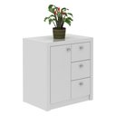 Ver imagem 2 de Balcão para Escritório 68cm com 1 Porta e 3 Gavetas Branco