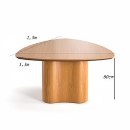 Mesa de Jantar Palmas Orgânica Triangular Premium Alto Padrão Laminado Cinamomo - 5