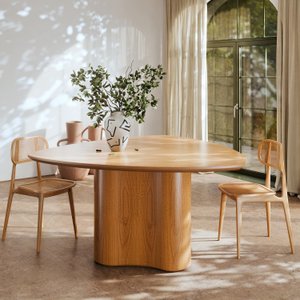 Mesa de Jantar Palmas Orgânica Triangular Premium Alto Padrão Laminado Cinamomo