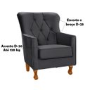 Ver imagem 4 de Poltrona Decorativa Carrara C/ Capitonê Veludo Cinza