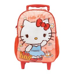 Mochila Infantil de Rodinha Carrinho Hello Kitty Grande Ref 10860 Xeryus - 1
