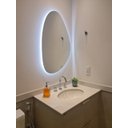 Ver imagem 3 de Espelho Orgânico Lapidado com Led 80x51cm com Led À Pilha ou Fonte:branco Frio/pilha
