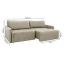 Ver imagem 3 de Sofá Cama Baraúna Retrátil e Reclinável 3 lugares 2,50m em Linho CabeCasa MadeiraOriginals