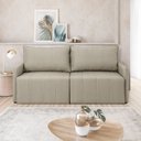 Ver imagem 1 de Sofá Cama Baraúna Retrátil e Reclinável 3 lugares 2,50m em Linho CabeCasa MadeiraOriginals