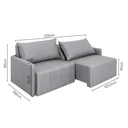 Ver imagem 3 de Sofá Cama Baraúna Retrátil e Reclinável 3 lugares 2,25m em Linho CabeCasa MadeiraOriginals