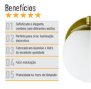 Ver imagem 6 de Arandela Figo Ouro com Globo de Vidro Branco - 1-2620-14-br