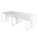 Ver imagem 6 de Estação Trabalho Escritório P/ 4 Pessoas 240cm Pé Metal F5 Cor:branco