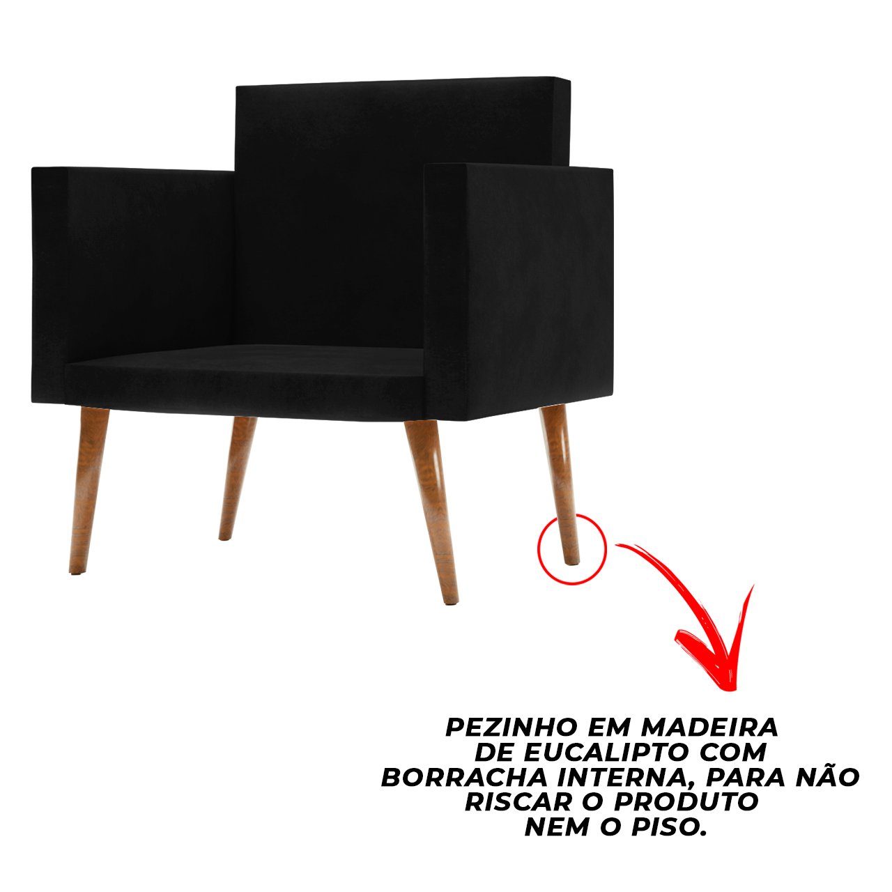 Kit 2 Poltronas + Sofá Recepção Baixo Custo Oferta Envio Já - Preto - 2