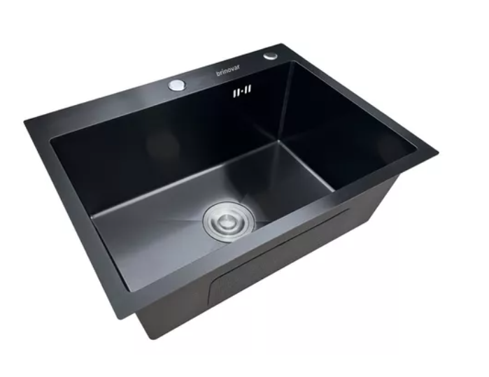 Cuba Pia Inox Preta Quadrada Cozinha Gourmet + Torneira Slim - 2