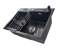Ver imagem 5 de Cuba Pia Inox Preta Quadrada Cozinha Gourmet + Torneira Slim