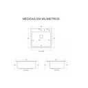 Ver imagem 7 de Cuba Pia Inox Preta Quadrada Cozinha Gourmet + Torneira Slim