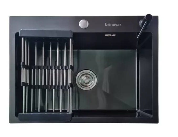 Cuba Pia Inox Preta Quadrada Cozinha Gourmet + Torneira Slim - 3