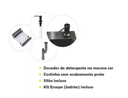 Ver imagem 6 de Cuba Pia Inox Preta Quadrada Cozinha Gourmet + Torneira Slim
