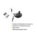 Ver imagem 6 de Cuba Pia Inox Preta Quadrada Cozinha Gourmet + Torneira Slim