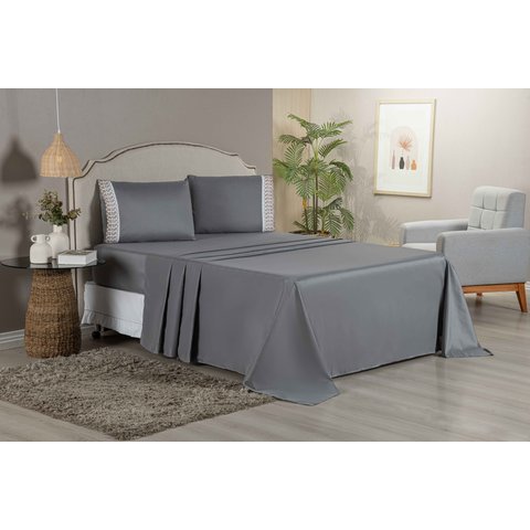 Kit Jogo Lençol Queen Bordado Inglês 100% Hypercal 400 Fios 4 Peças