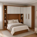 Ver imagem 1 de Guarda Roupa Modulado Safira Essencial Una 8 Portas 4 Gavetas MDF Cumaru-Fendi