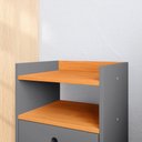 Ver imagem 3 de Kit 2 Mesas de Cabeceira Mesinhas Canto Quarto Casal Nicho 2 Gavetas Retrô Dream -cinza/cinamomo-rpm