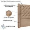 Cabeceira Estofada Cama Box Casal Alteza 140Cm Bege - 3
