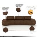 Ver imagem 3 de Sofá Sala de Estar Modulado França 326cm Encosto Articulável com Almofadas Pu Marrom G45 - Gran Belo