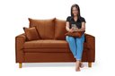 Ver imagem 5 de Sofa Living com Bau Multiuso 2 Lugares Suede Pes em Madeira: Terracota