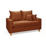Sofa Living com Bau Multiuso 2 Lugares Suede Pes em Madeira: Terracota - 1