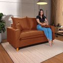 Ver imagem 4 de Sofa Living com Bau Multiuso 2 Lugares Suede Pes em Madeira: Terracota