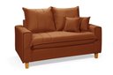 Ver imagem 1 de Sofa Living com Bau Multiuso 2 Lugares Suede Pes em Madeira: Terracota