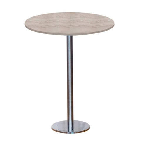 Mesa Pisa Beta Bistrô Fratini 107,50cm (a) Disco Redondo Inox Tampo Mdp Redondo Castanheira 80cm (l