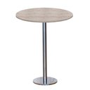Ver imagem 1 de Mesa Pisa Beta Bistrô Fratini 107,50cm (a) Disco Redondo Inox Tampo Mdp Redondo Castanheira 80cm (l