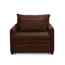 Ver imagem 5 de Poltrona Cama Retrátil Solteiro com Rodízio Cloe Bouclê Marrom E03 - D'rossi