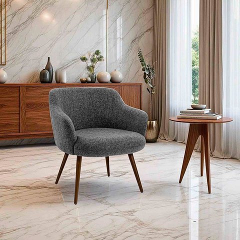 Poltrona para Sala de Estar 70cm X 73cm Jade Cinza