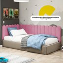 Ver imagem 5 de Painel Cabeceira Cama Box Solteiro Lana 100cm Suede Rosa - Desk Design