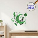Ver imagem 2 de Adesivo Floral Boho Verde Estilo Nórdico 60x51 Minimalista Mod.05