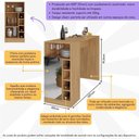 Ver imagem 5 de Bancada Balcão/mesa de Cozinha com Adega 1 Porta e Espelho Multimóveis Mp2248 Madeirado