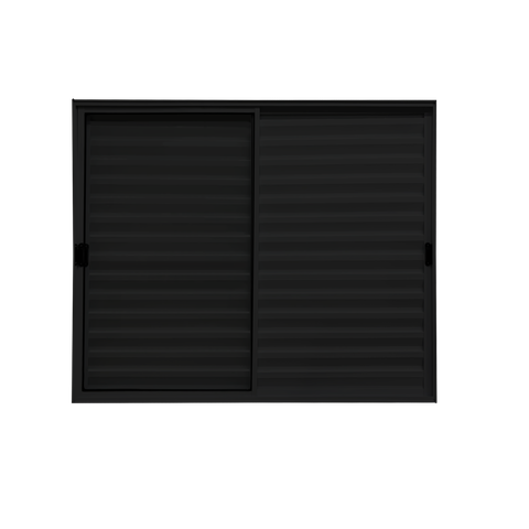 Veneziana 3 Folhas Móveis Aluminio Preto 1,00x1,50 Linha 18 Modular