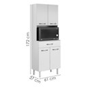 Ver imagem 3 de Paneleiro Torre Quente 4 Portas 1 Gaveta 172x61 Cm Bali Branco