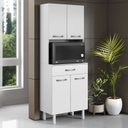 Ver imagem 2 de Paneleiro Torre Quente 4 Portas 1 Gaveta 172x61 Cm Bali Branco