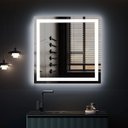 Ver mais imagens de Espelho Quadrado 70x70 cm Jateado LED 3 Cores Touch Moderno