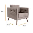 Ver imagem 3 de Poltrona para Sala de Estar 72cm X 78cm Mdf Marrom Mesclado
