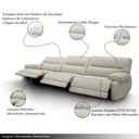 Ver imagem 3 de Sofá Sala de Estar Reclinável Retrátil Elétrico 333cm Swift Linho Braque Offwhite G81 - Gran Belo
